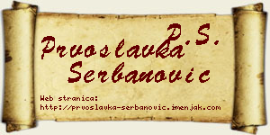 Prvoslavka Šerbanović vizit kartica
